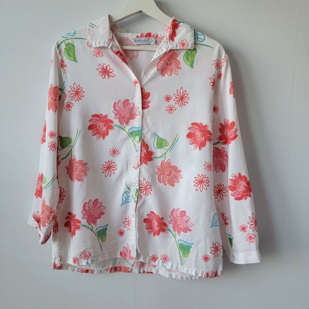 Fresh produce womens floral button up size S long sleeve